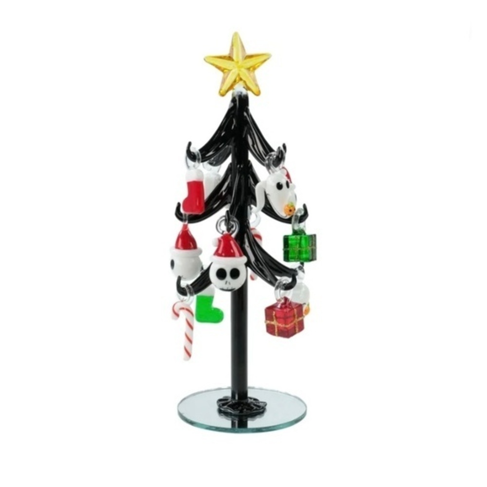 NEW. DISNEY Nightmare Before Christmas Glass Tabletop Tree